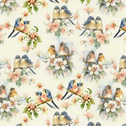 Floral Peel and Stick Wallpaper Birds