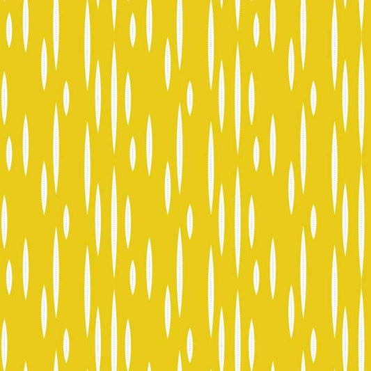 Gold leaves mid century modern peel and stick wallpaper yellow