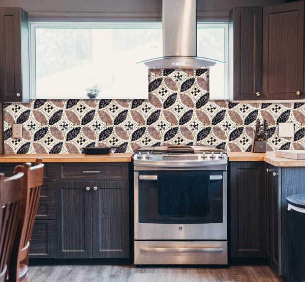Greek Mosaic Tile Peel and Stick Wallpaper kitchen