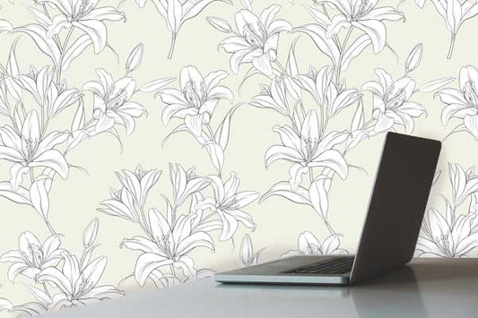 Lilly Floral Peel and Stick Wallpaper office