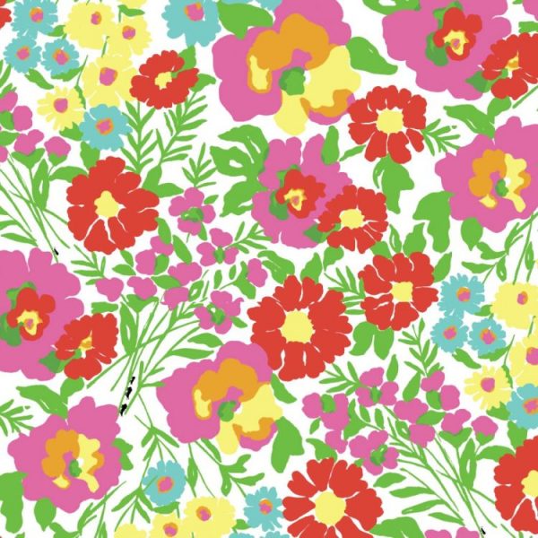 Garden by the Sea Colorful Floral Peel and Stick Wallpaper