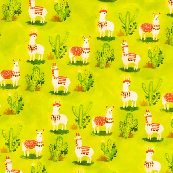 Llamas and Cacti Peel and Stick Wallpaper