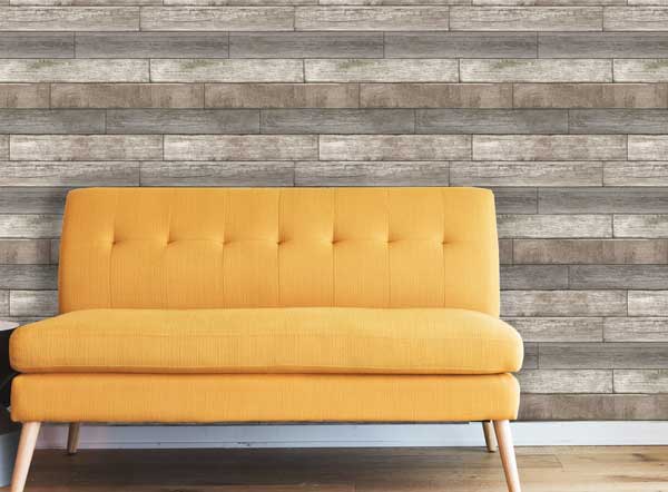 Multi Gray Wood Planks Peel and Stick Wallpaper