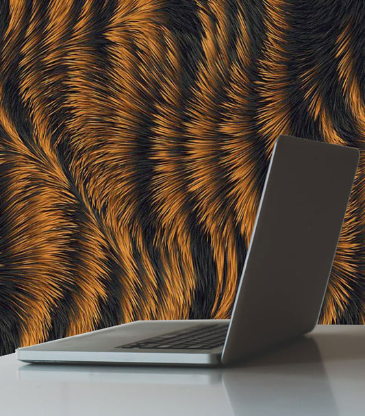Orange Tiger Fur Peel and Stick Wallpaper
