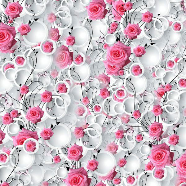     Pink-Roses-_-Circles-Peel-and-Stick-Wallpaper