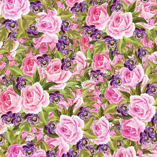 Pink and Laic Flowers Wallpaper