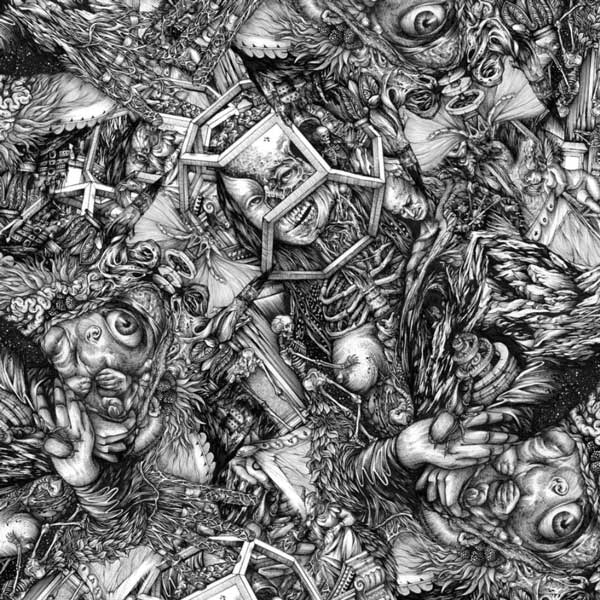 Sci-Fi Monsters, Skeletons & Angels  Black and White Peel and Stick Wallpaper