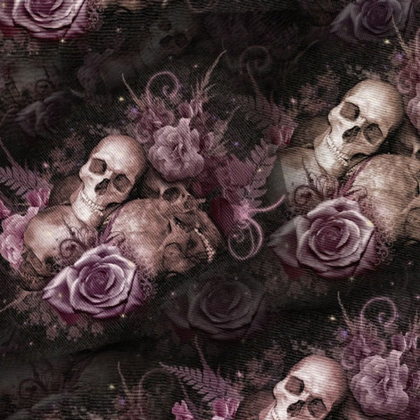 Skulls and Roses Peel and Stick Wallpaper