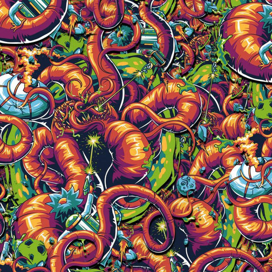Space Monsters Peel and Stick Wallpaper