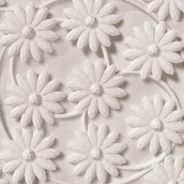 Stone carved Flowers peel and stick wallpaper