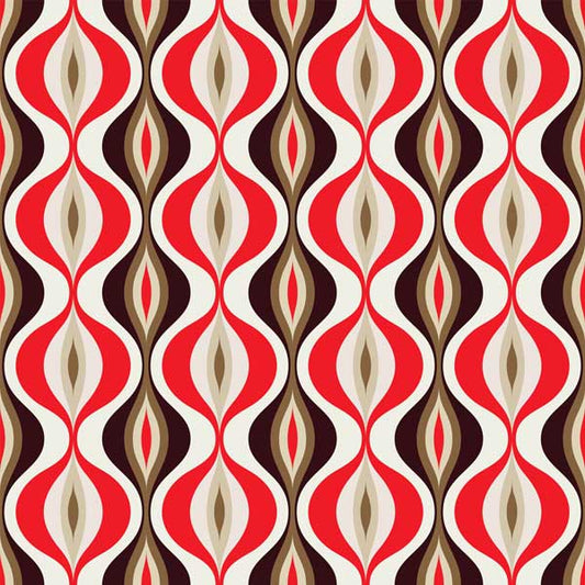 Take a picture mid century modern peel and stick wallpaper red tan brown cream