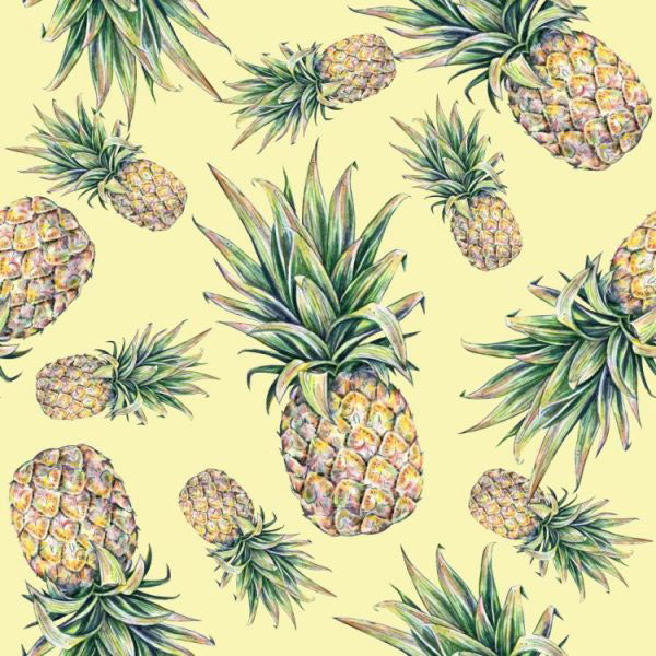 Watercolor Pineapple Peel and Stick Wallpaper