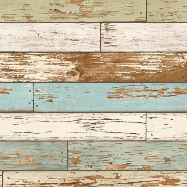 Weathered Painted Boards Peel and Stick Wallpaper