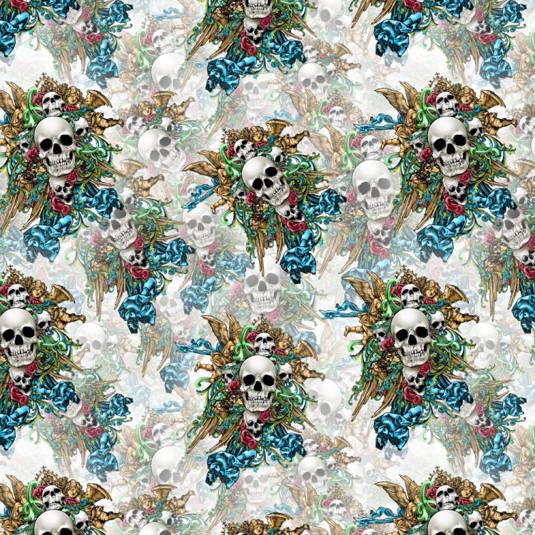 Angel Skulls Peel and Stick Wallpaper