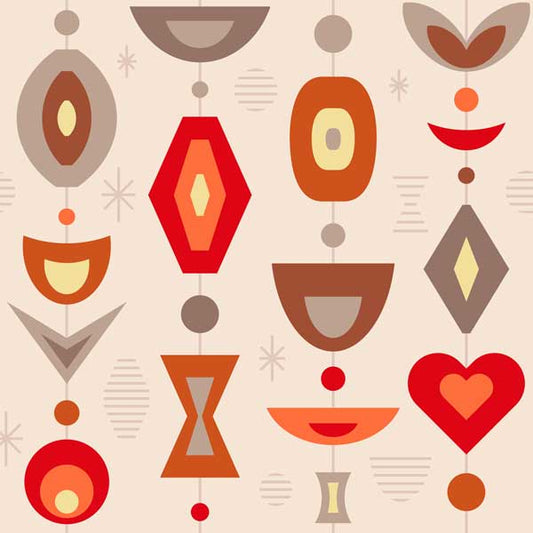 Apple Butter Mid Century Peel and Stick Wallpaper