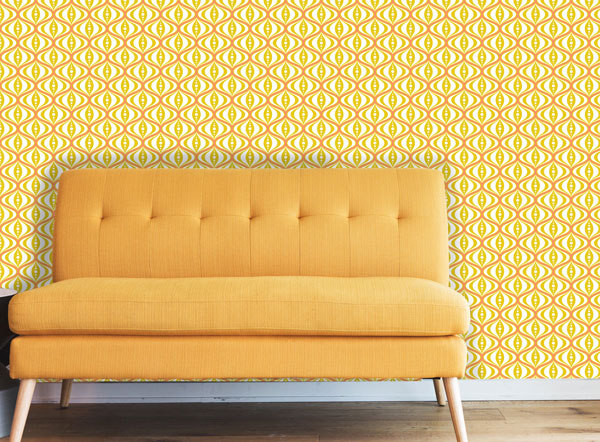 bees knees century modern peel and stick wallpaper living room