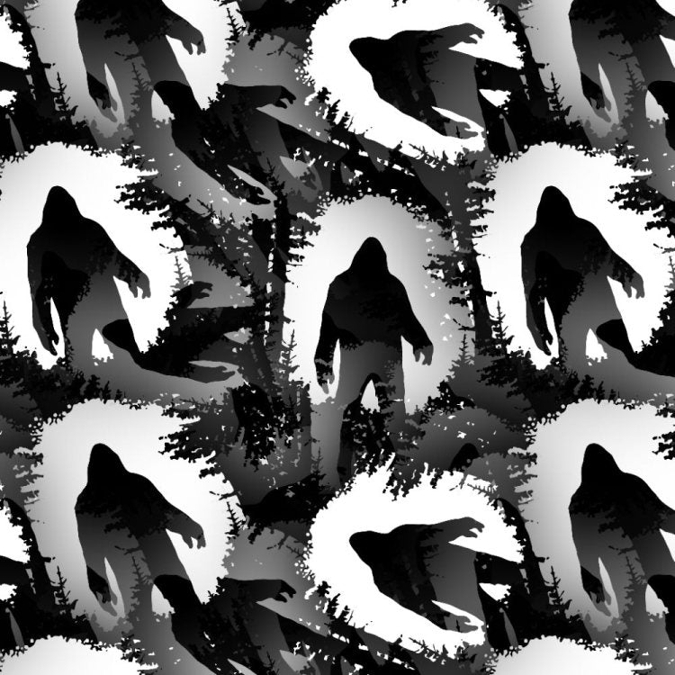 Bigfoot Black and White Peel and Stick Wallpaper