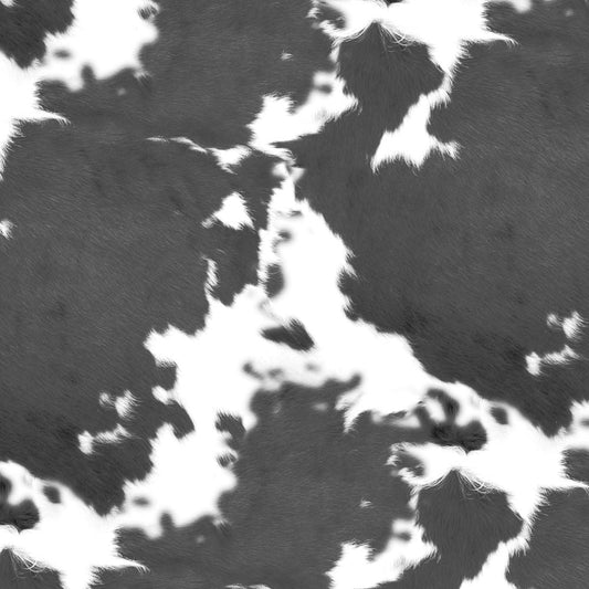 Black Longhorn Cow Print Peel and Stick Wallpaper Short hair
