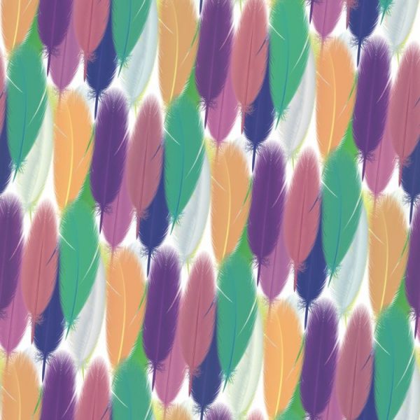 Colorful Feathers Peel and Stick Wallpaper
