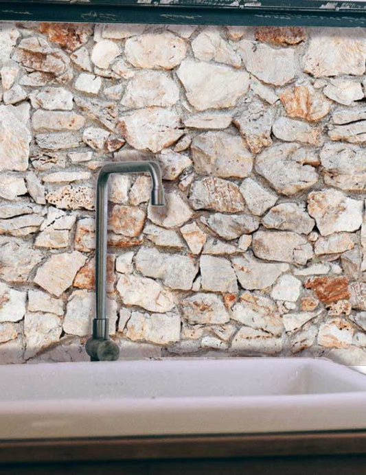 Coquina Stone Peel and Stick Wall Wallpaper bathroom