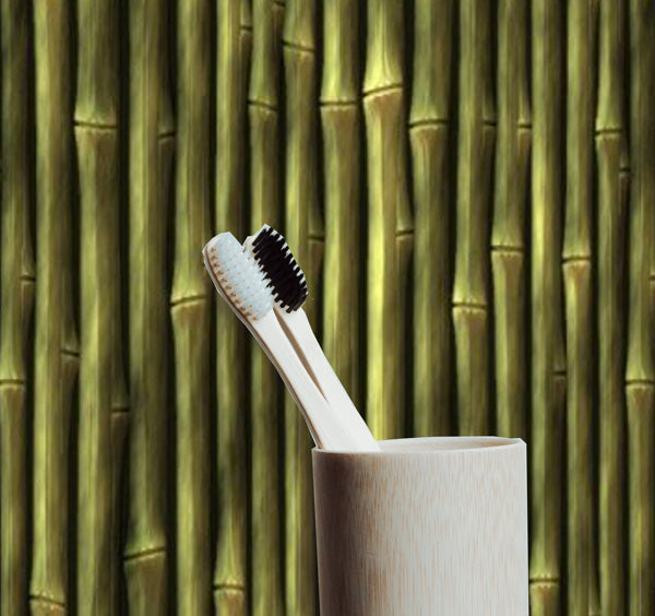 Dark Bamboo Peel and Stick Wallpaper Bathroom