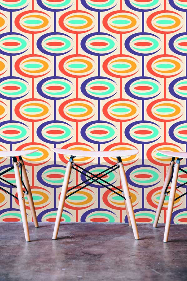 Loli-POP Mid Century Peel and Stick Wallpaper commercial