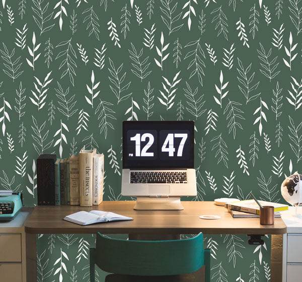 Lots O Leaves Peel and Stick Wallpaper office
