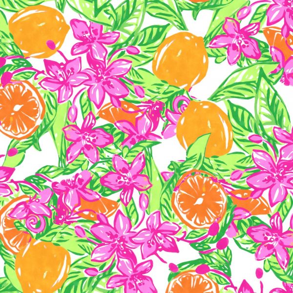 Oranges and Flowers Floral Peel and Stick Wallpaper – Uniquely Wallpaper