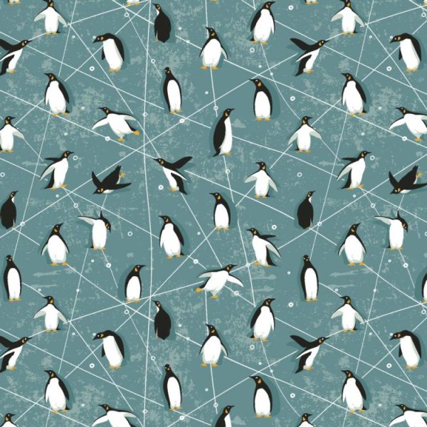 Penguins Abstract Peel and Stick Wallpaper