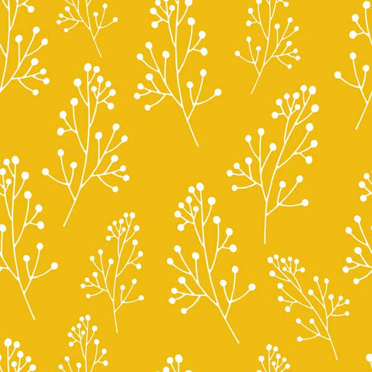 Pussy Willows Yellow Peel and Stick Wallpaper