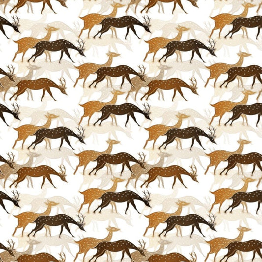Brown and Tan Stylized Deer Hunting Peel and Stick Wallpaper for hunters