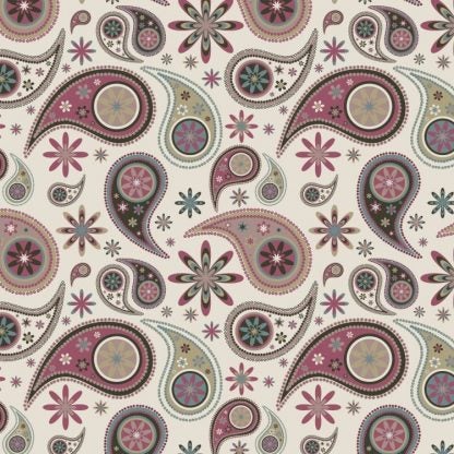 Tan Paisley With Floral Peel and Stick Wallpaper