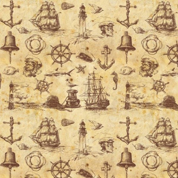 Vintage Nautical Peel and Stick Wallpaper