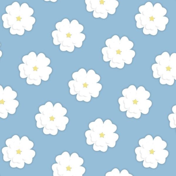 White Flowers Floral Peel and Stick Wallpaper